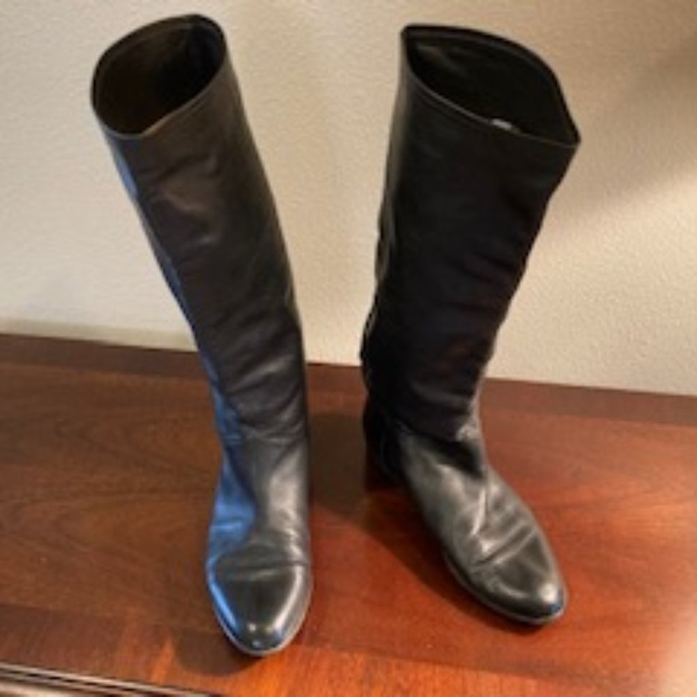 Bruno Magli Tall Black Leather Boots